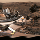 A view of Curiosity’s dusty exterior.